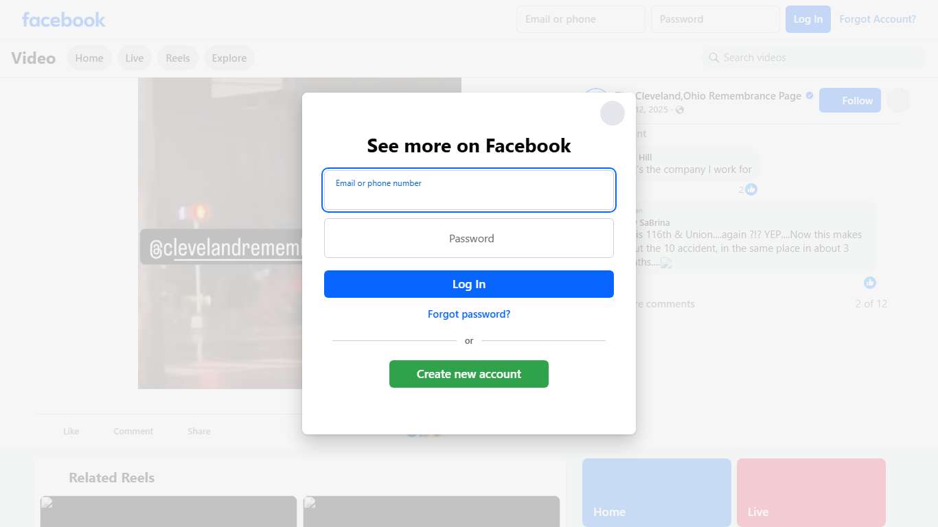 The Cleveland,Ohio Remembrance Page on Reels Facebook